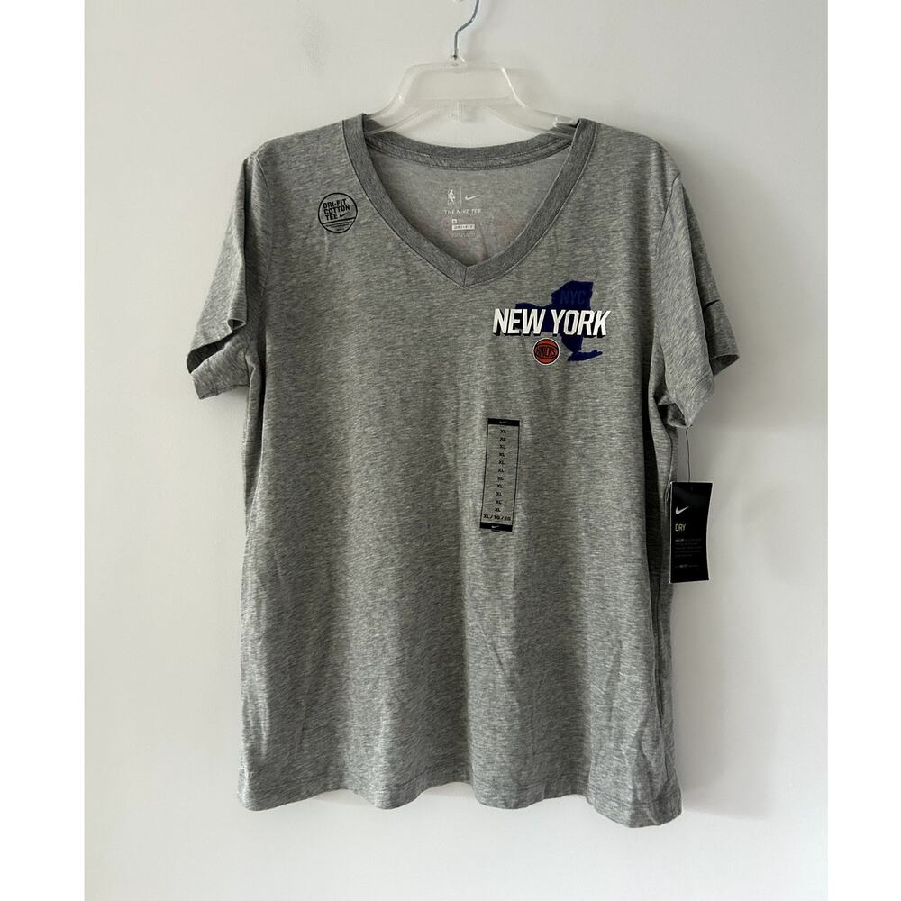 Nike Gray New York Knicks NBA Dri-fit Athletic T-shirt NWT Size XL
